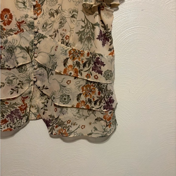 Lane Bryant Multicolor Floral Ruffle Blouse - Picture 6 of 7